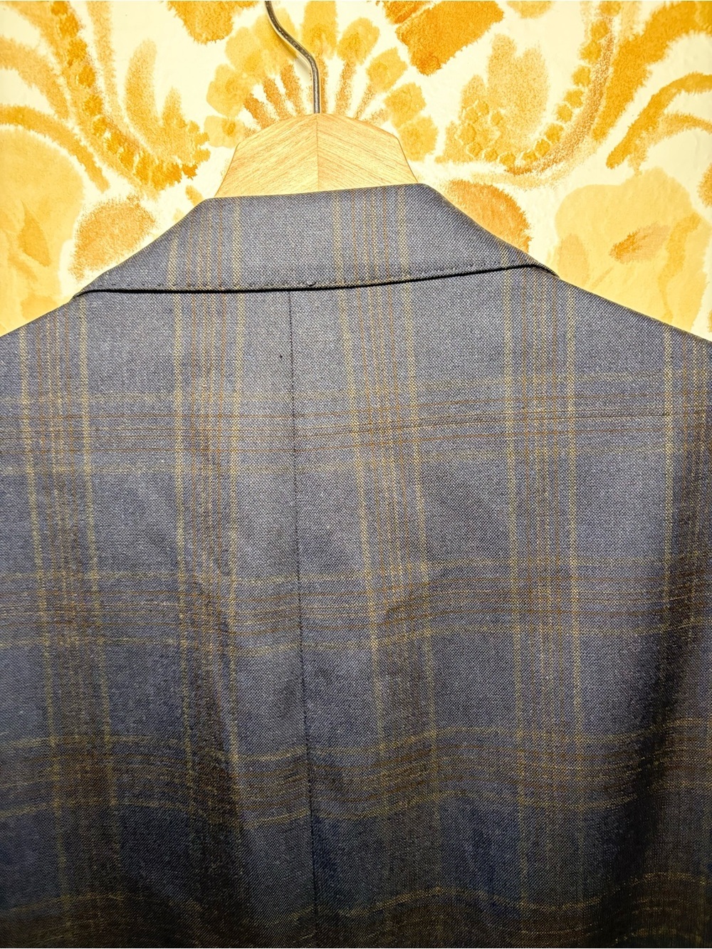 Bar III Blue Windowpane Plaid Blazer Sport Coat Two Button Business Casual - Picture 10 of 13